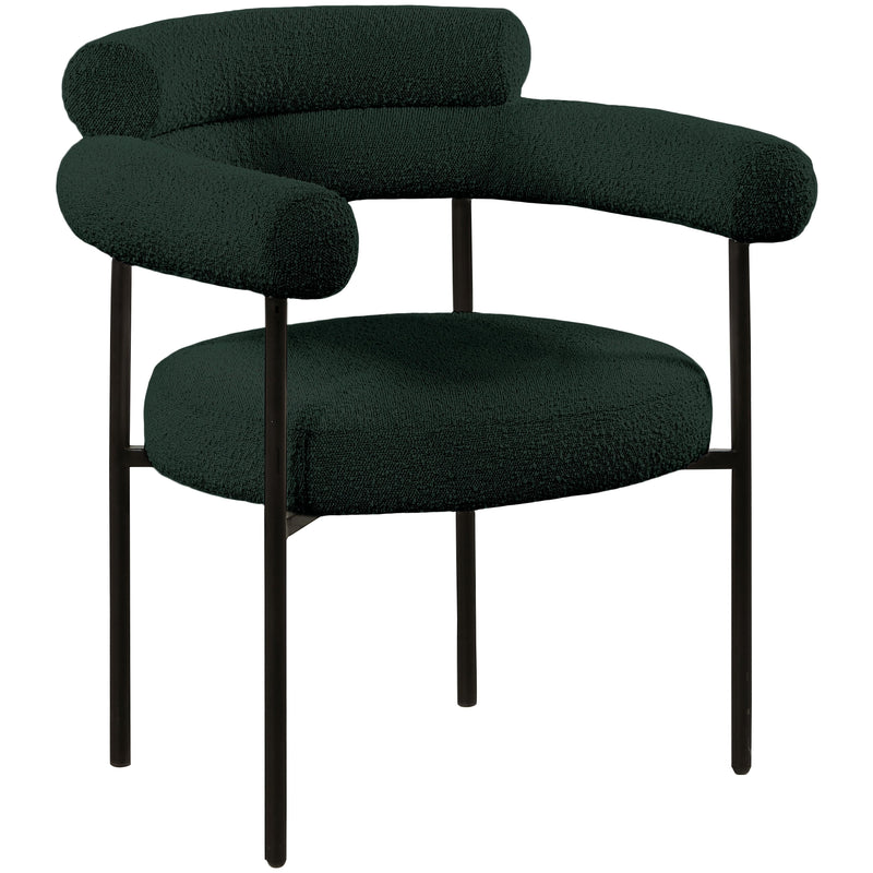 Meridian Blake Green Boucle Fabric Dining Chair IMAGE 3