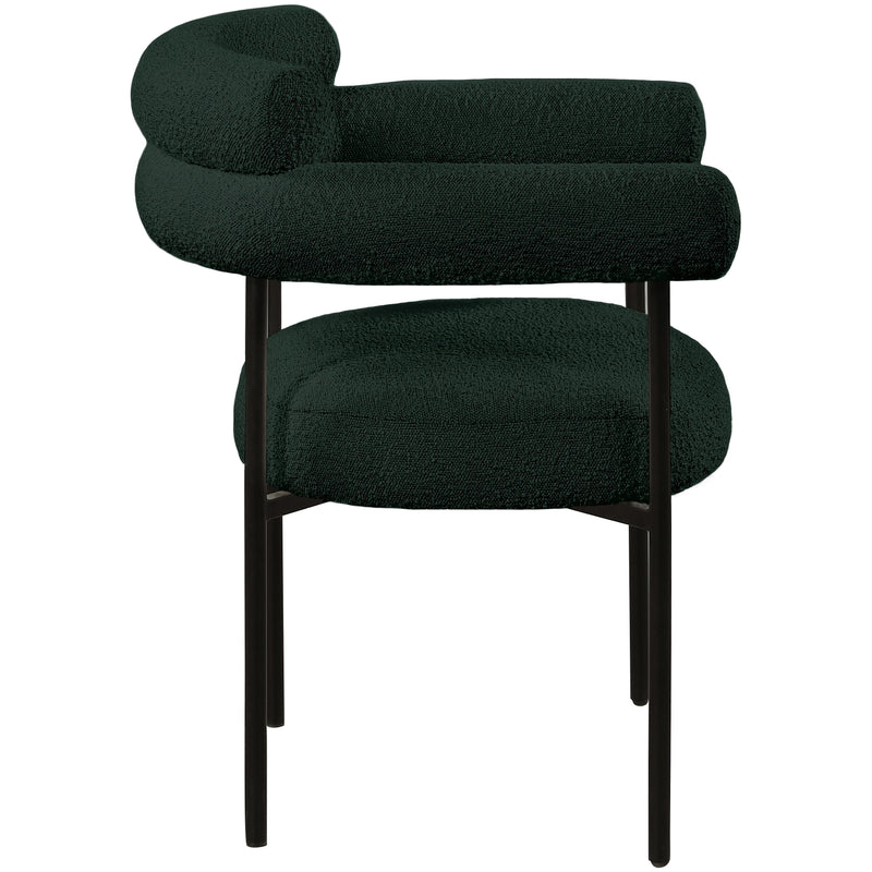 Meridian Blake Green Boucle Fabric Dining Chair IMAGE 5