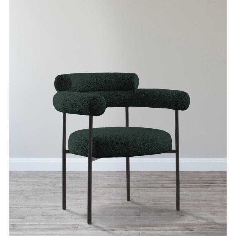 Meridian Blake Green Boucle Fabric Dining Chair IMAGE 7