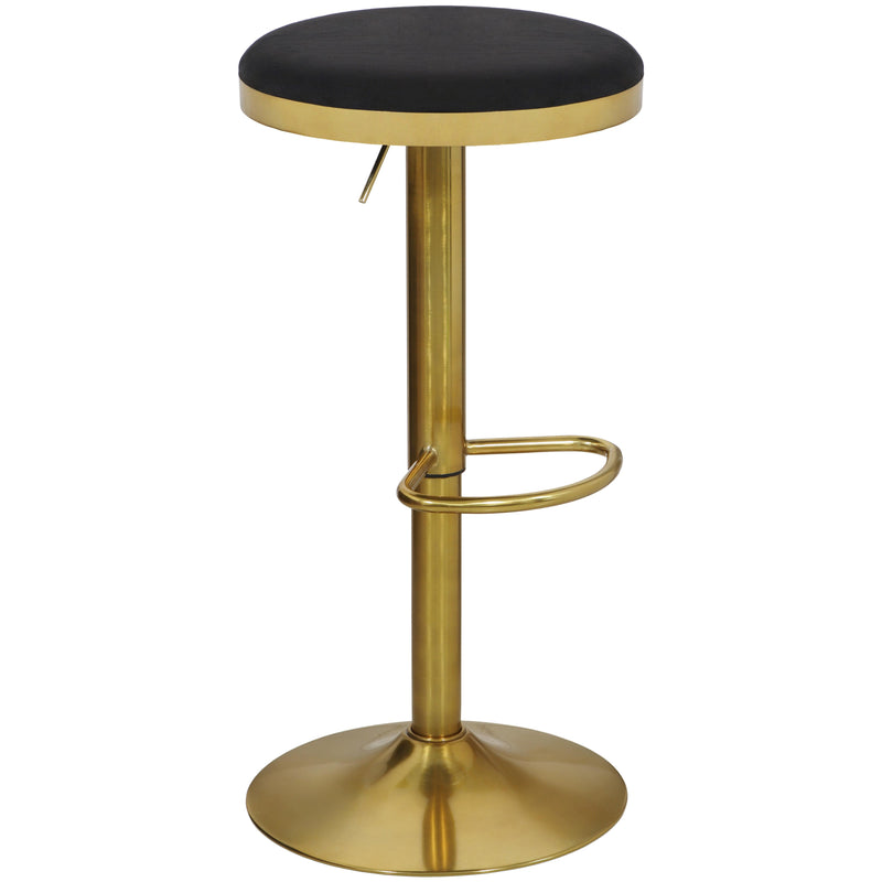 Meridian Brody Black Velvet Adjustable Stool IMAGE 1