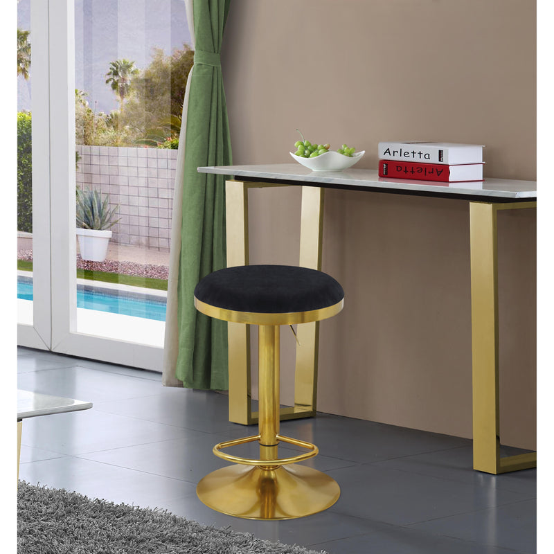 Meridian Brody Black Velvet Adjustable Stool IMAGE 2