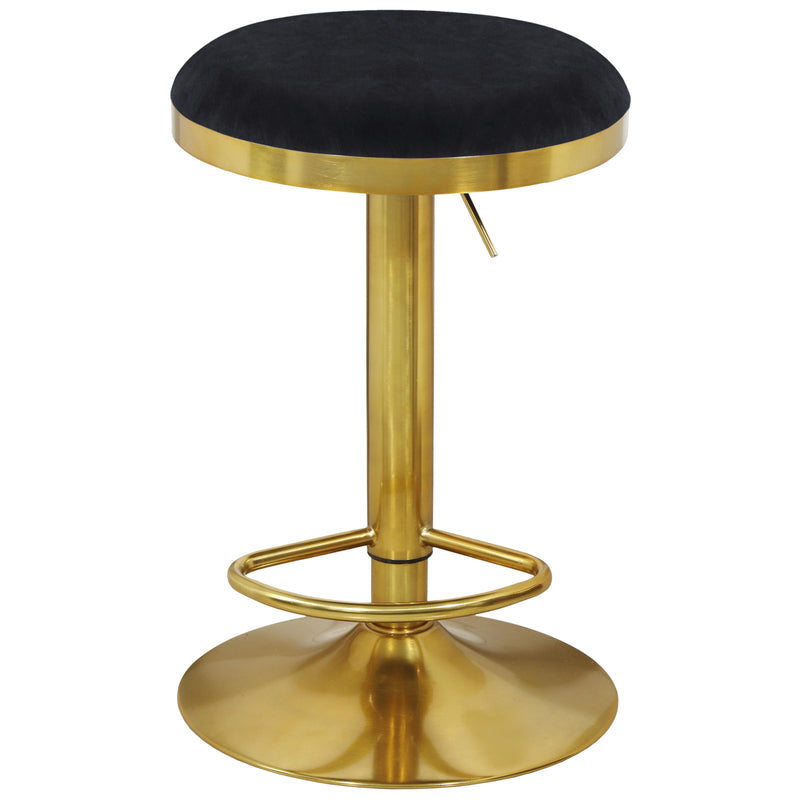 Meridian Brody Black Velvet Adjustable Stool IMAGE 3