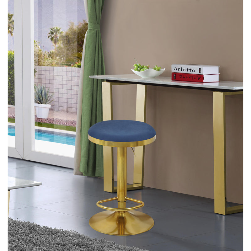 Meridian Brody Navy Velvet Adjustable Stool IMAGE 2