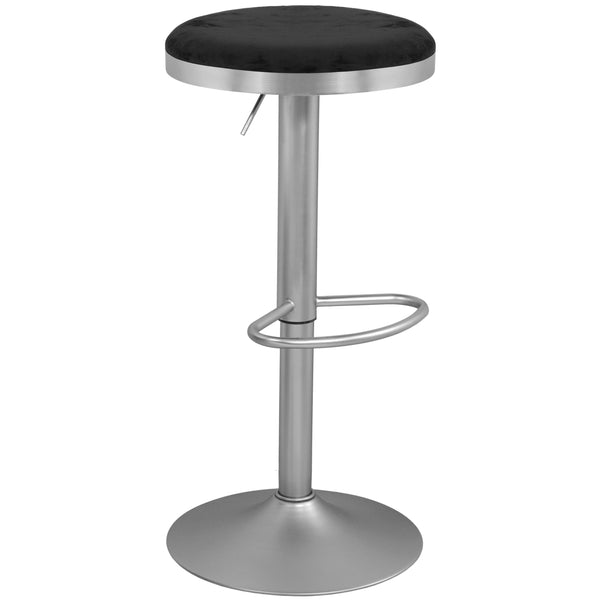 Meridian Brody Black Velvet Adjustable Stool IMAGE 1