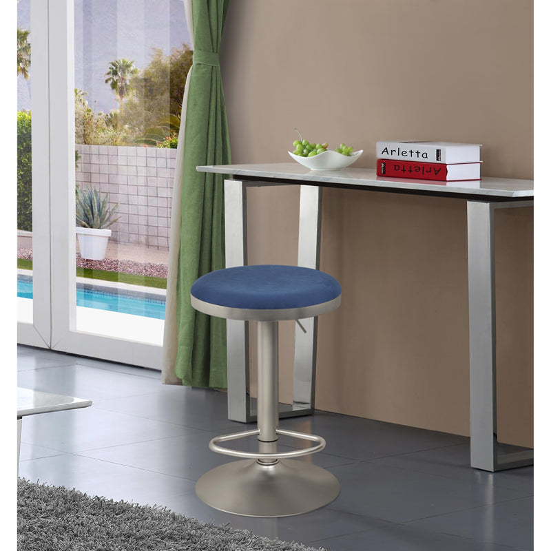 Meridian Brody Navy Velvet Adjustable Stool IMAGE 2