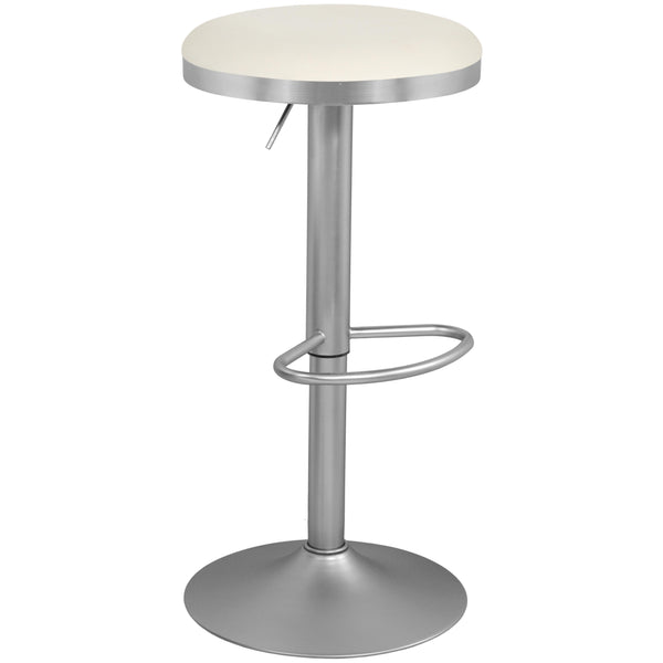 Meridian Brody White Vegan Leather Adjustable Stool IMAGE 1