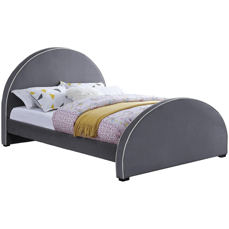 Meridian Brody Grey Velvet Full Bed IMAGE 1