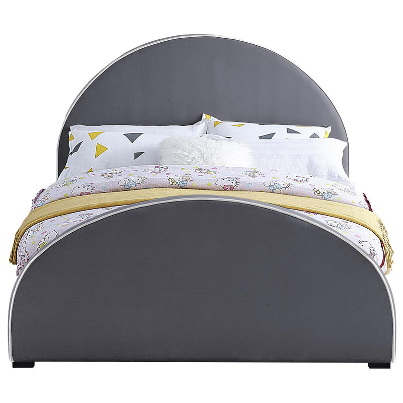 Meridian Brody Grey Velvet Full Bed IMAGE 3