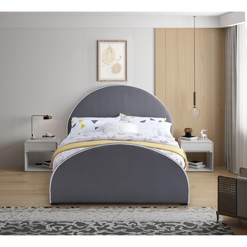 Meridian Brody Grey Velvet Full Bed IMAGE 4