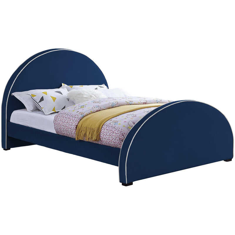 Meridian Brody Navy Velvet Queen Bed IMAGE 1