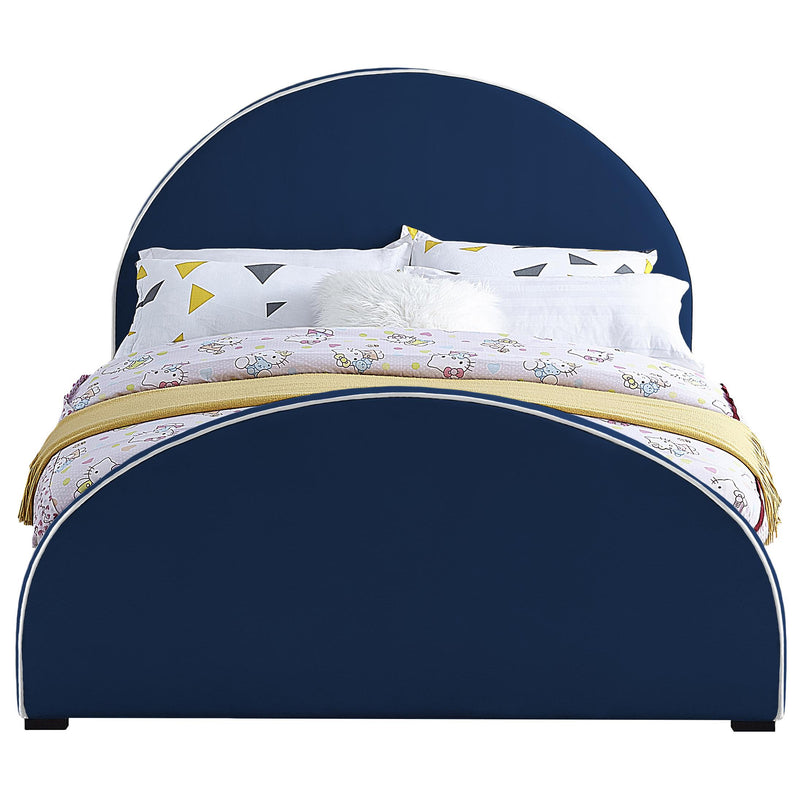 Meridian Brody Navy Velvet Queen Bed IMAGE 3