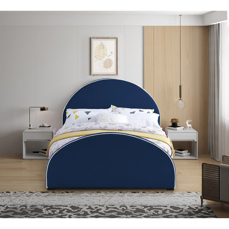 Meridian Brody Navy Velvet Queen Bed IMAGE 4