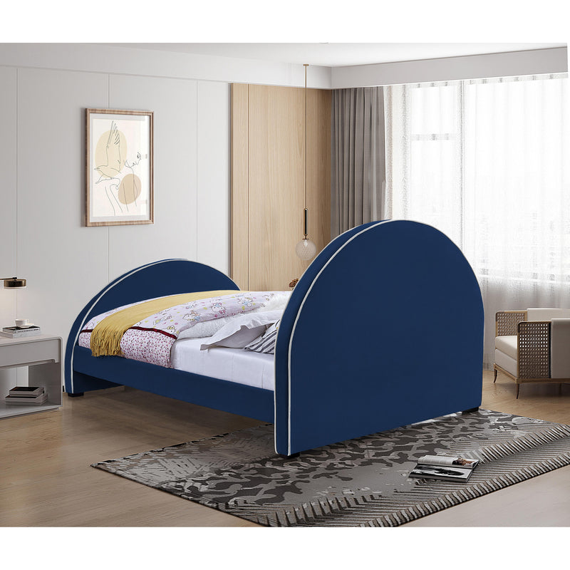 Meridian Brody Navy Velvet Queen Bed IMAGE 6