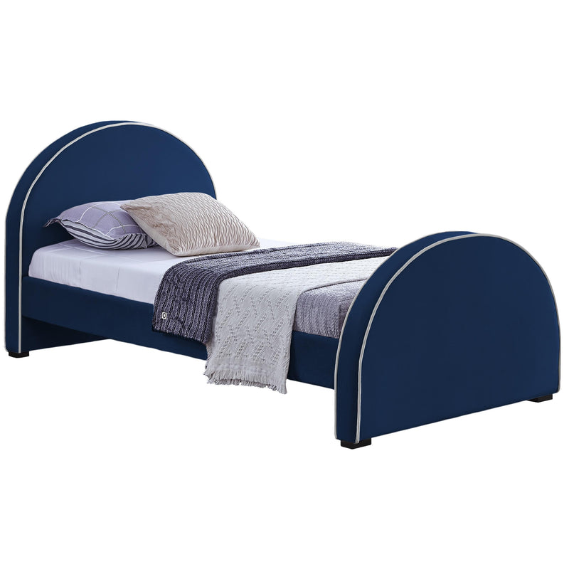 Meridian Brody Navy Velvet Twin Bed IMAGE 1