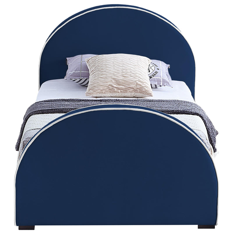 Meridian Brody Navy Velvet Twin Bed IMAGE 3