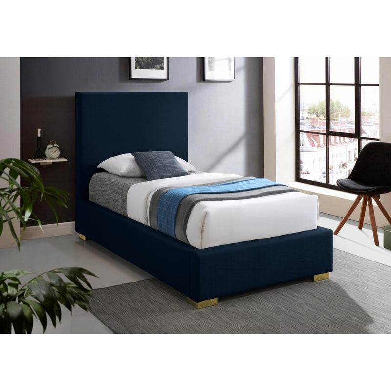 Meridian Crosby Navy Linen Textured Fabric Twin Bed IMAGE 3