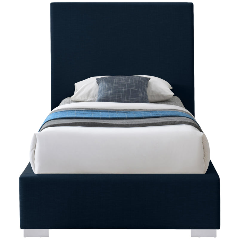 Meridian Crosby Navy Linen Textured Fabric Twin Bed IMAGE 6