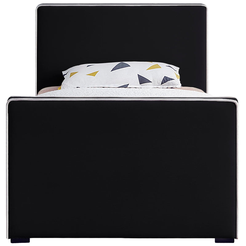 Meridian Dillard Black Velvet Twin Bed IMAGE 3