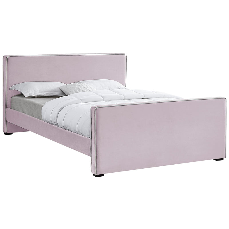 Meridian Dillard Pink Velvet Full Bed IMAGE 1