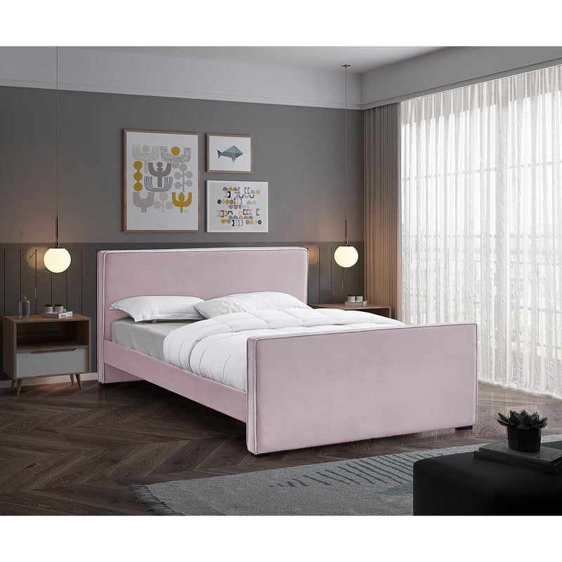 Meridian Dillard Pink Velvet Full Bed IMAGE 2