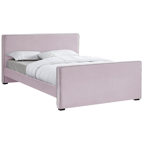 Meridian Dillard Pink Velvet Queen Bed IMAGE 1