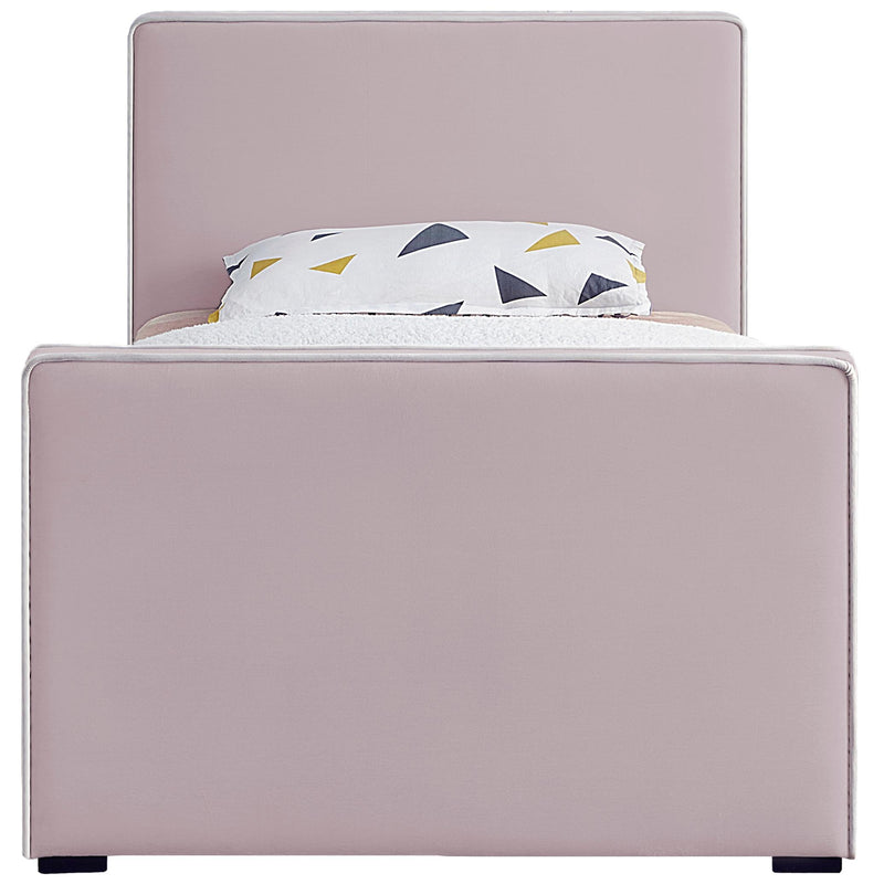 Meridian Dillard Pink Velvet Twin Bed IMAGE 3