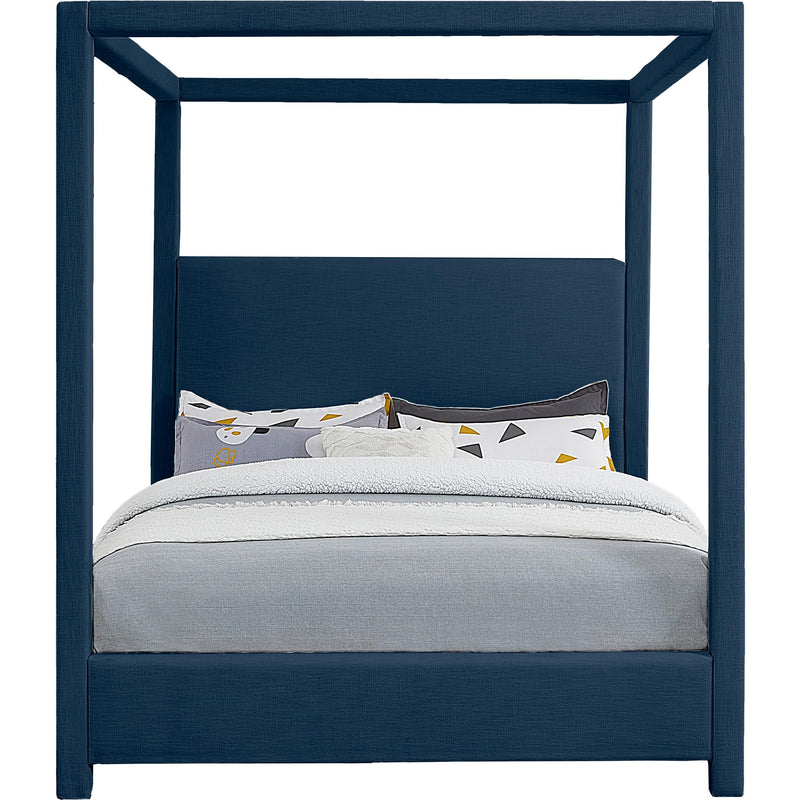 Meridian Emerson Navy Linen Textured Fabric King Bed (3 Boxes) IMAGE 3