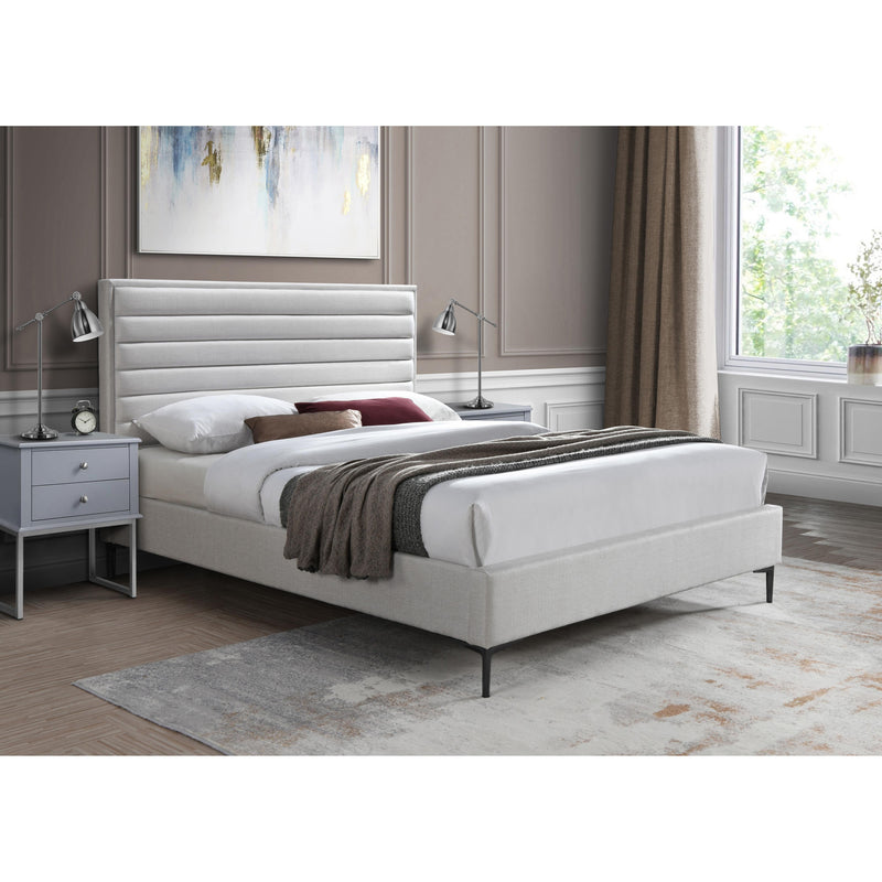 Meridian Hunter Cream Linen Textured Full Bed IMAGE 2