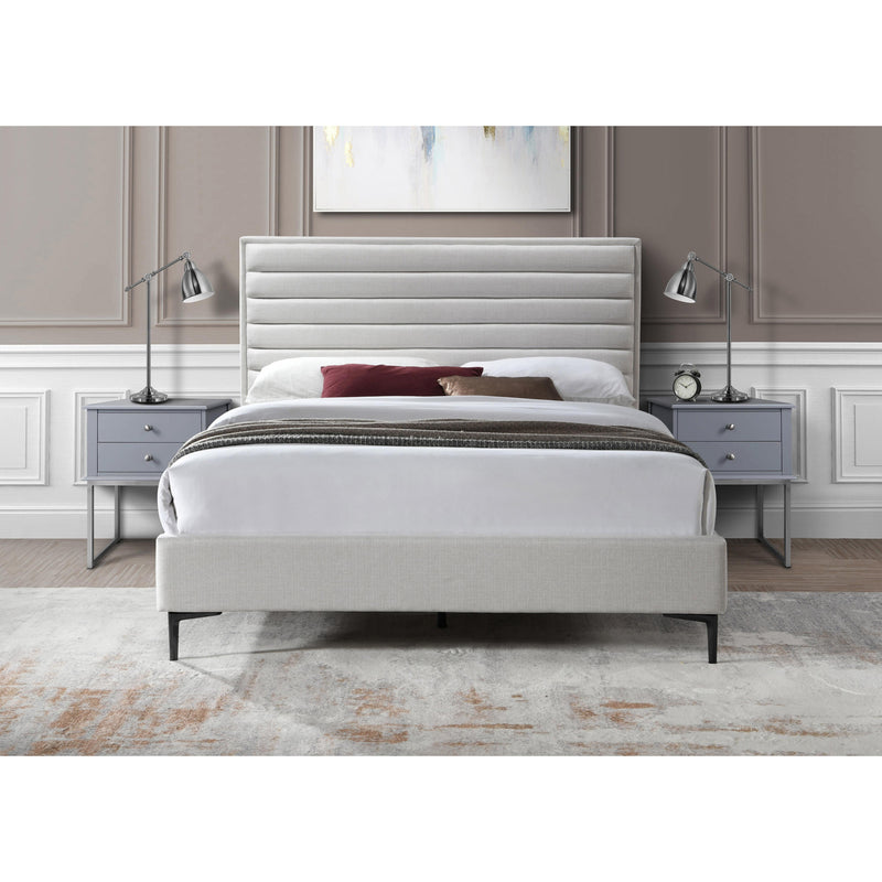 Meridian Hunter Cream Linen Textured Full Bed IMAGE 4