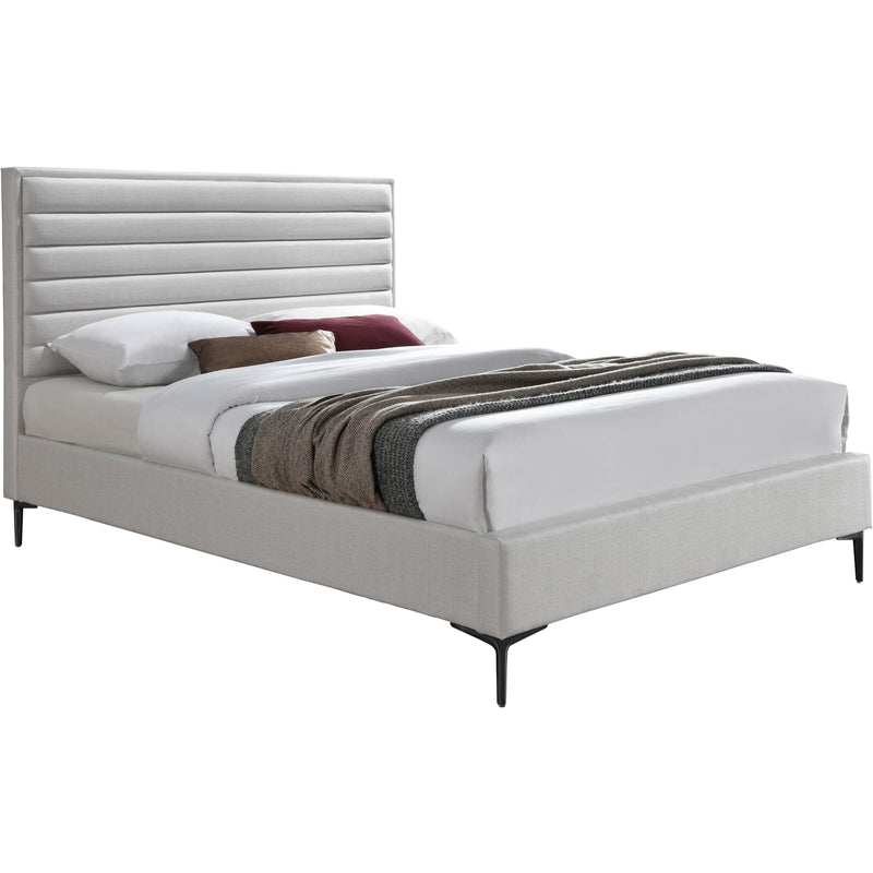 Meridian Hunter Cream Linen Textured King Bed IMAGE 1