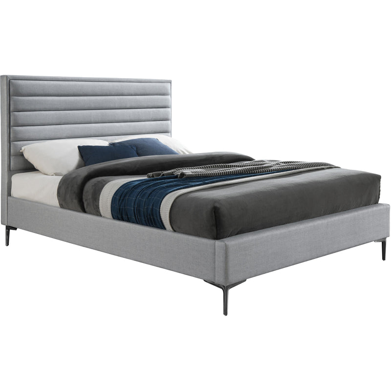 Meridian Hunter Grey Linen Textured Full Bed IMAGE 1