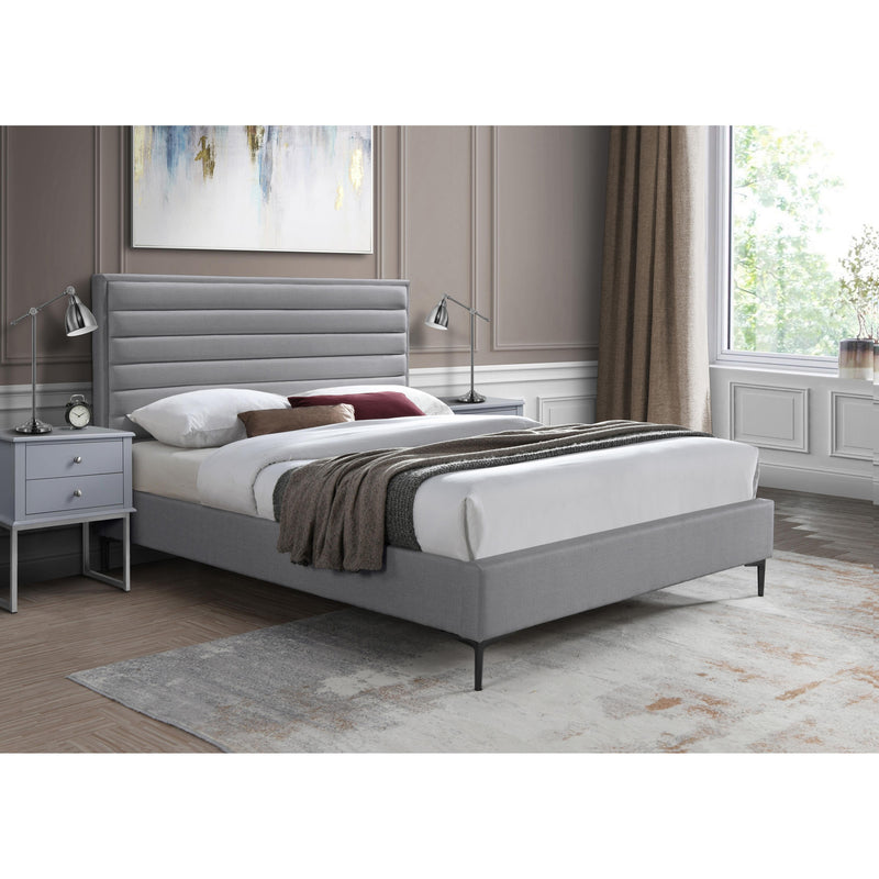 Meridian Hunter Grey Linen Textured Full Bed IMAGE 2