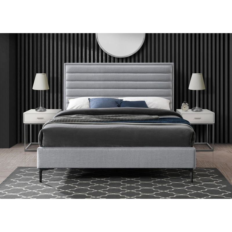 Meridian Hunter Grey Linen Textured Full Bed IMAGE 4