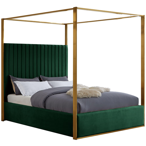 Meridian Jones Green Velvet King Bed IMAGE 1