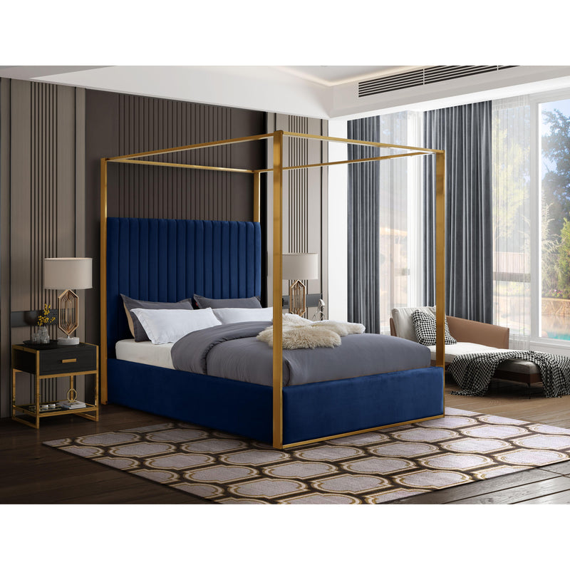 Meridian Jones Navy Velvet King Bed IMAGE 2