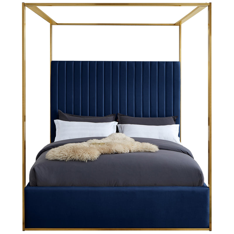 Meridian Jones Navy Velvet King Bed IMAGE 3