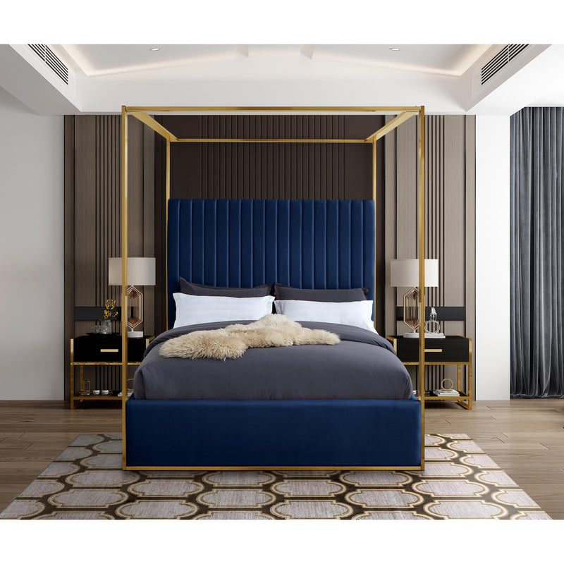 Meridian Jones Navy Velvet King Bed IMAGE 4