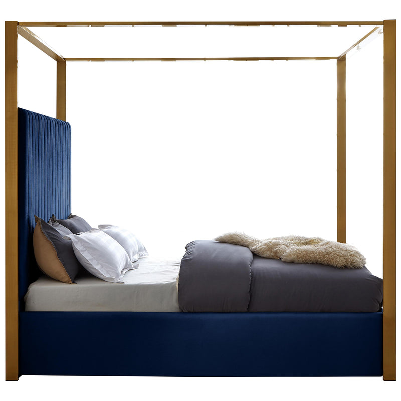 Meridian Jones Navy Velvet King Bed IMAGE 5