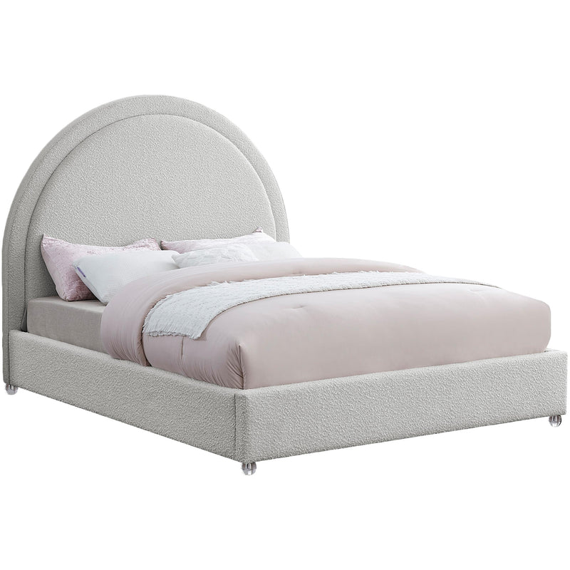 Meridian Milo Cream Fabric Queen Bed IMAGE 1