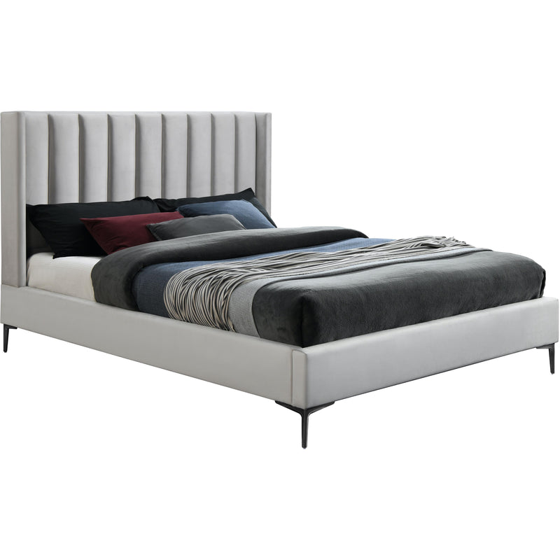 Meridian Nadia Cream Velvet King Bed IMAGE 1