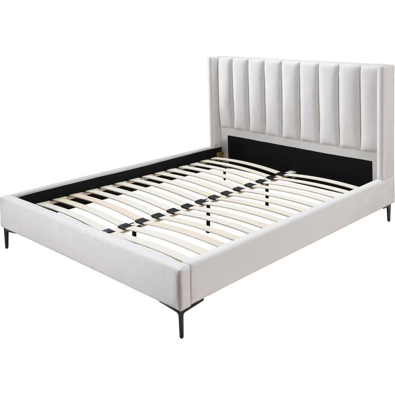 Meridian Nadia Cream Velvet King Bed IMAGE 9