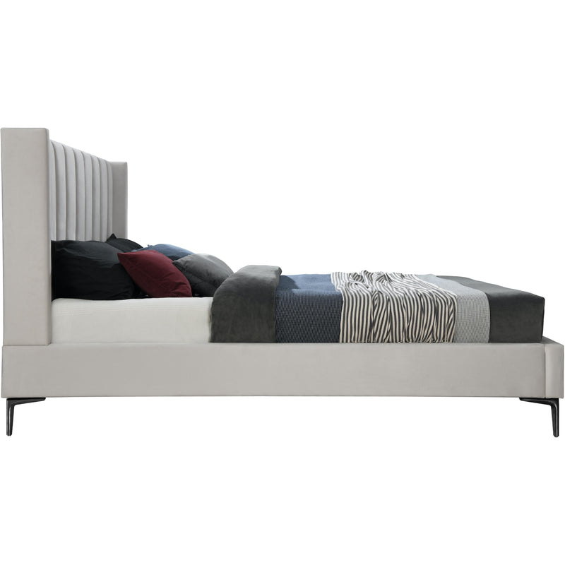 Meridian Nadia Cream Velvet Queen Bed IMAGE 5