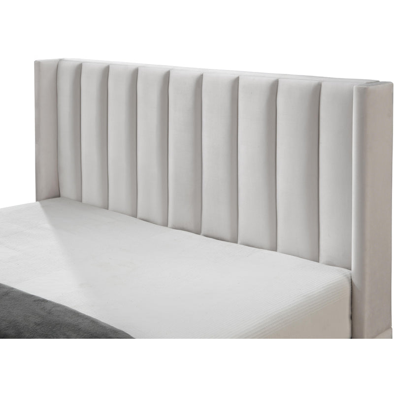 Meridian Nadia Cream Velvet Queen Bed IMAGE 7