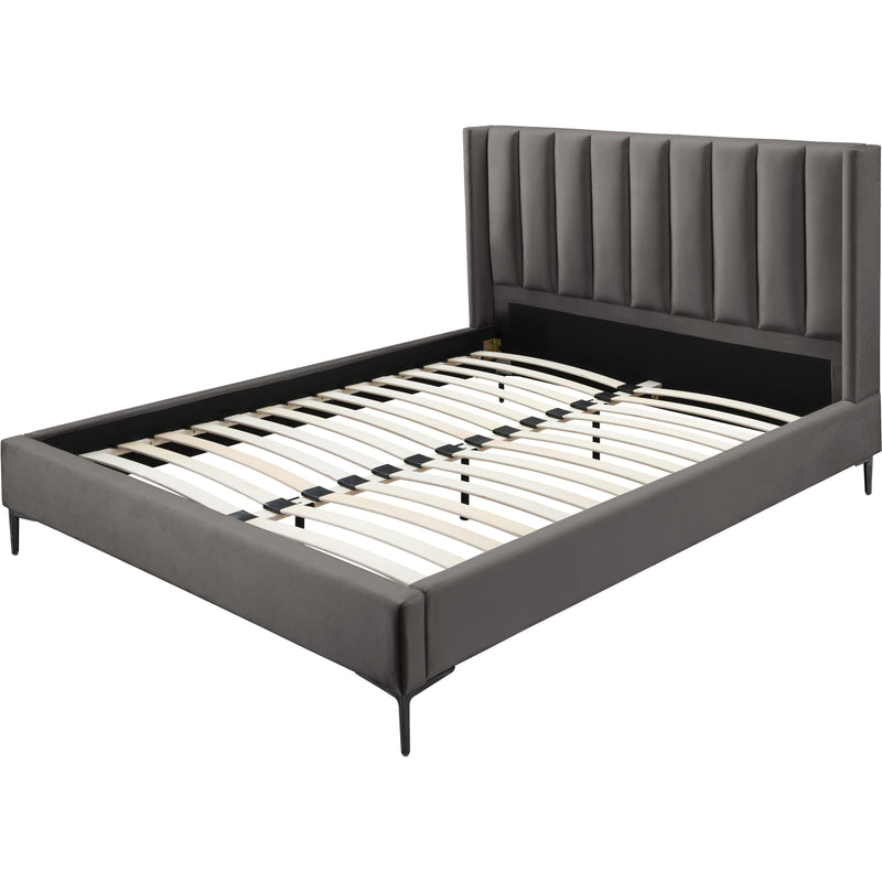 Meridian Nadia Grey Velvet King Bed IMAGE 9