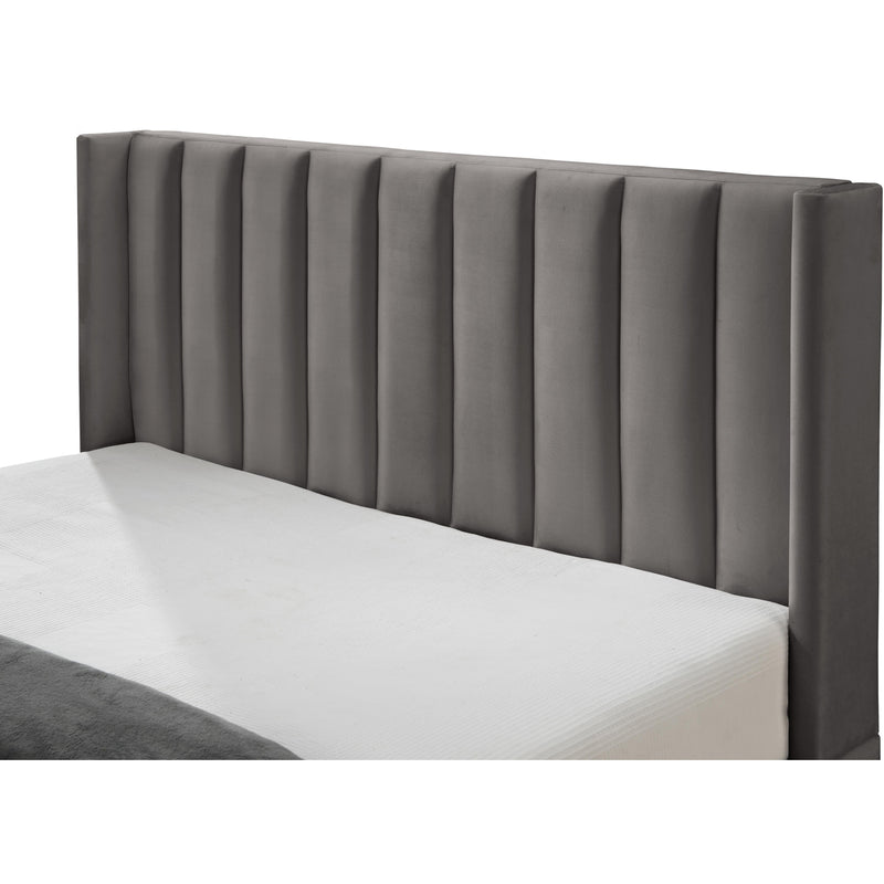 Meridian Nadia Grey Velvet Queen Bed IMAGE 7