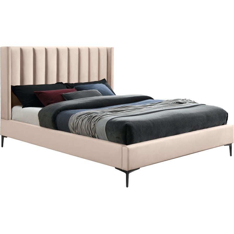 Meridian Nadia Pink Velvet Full Bed IMAGE 1