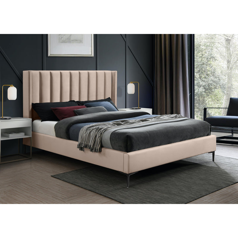 Meridian Nadia Pink Velvet Full Bed IMAGE 2