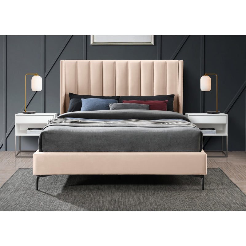 Meridian Nadia Pink Velvet Full Bed IMAGE 4