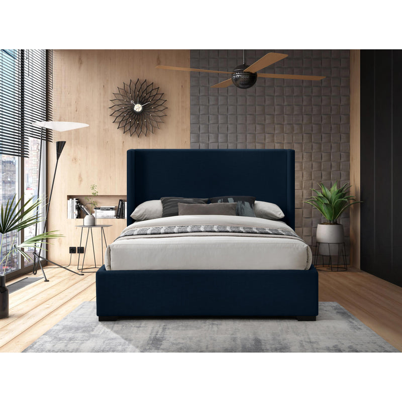 Meridian Oxford Navy Linen Textured Fabric King Bed (3 Boxes) IMAGE 4