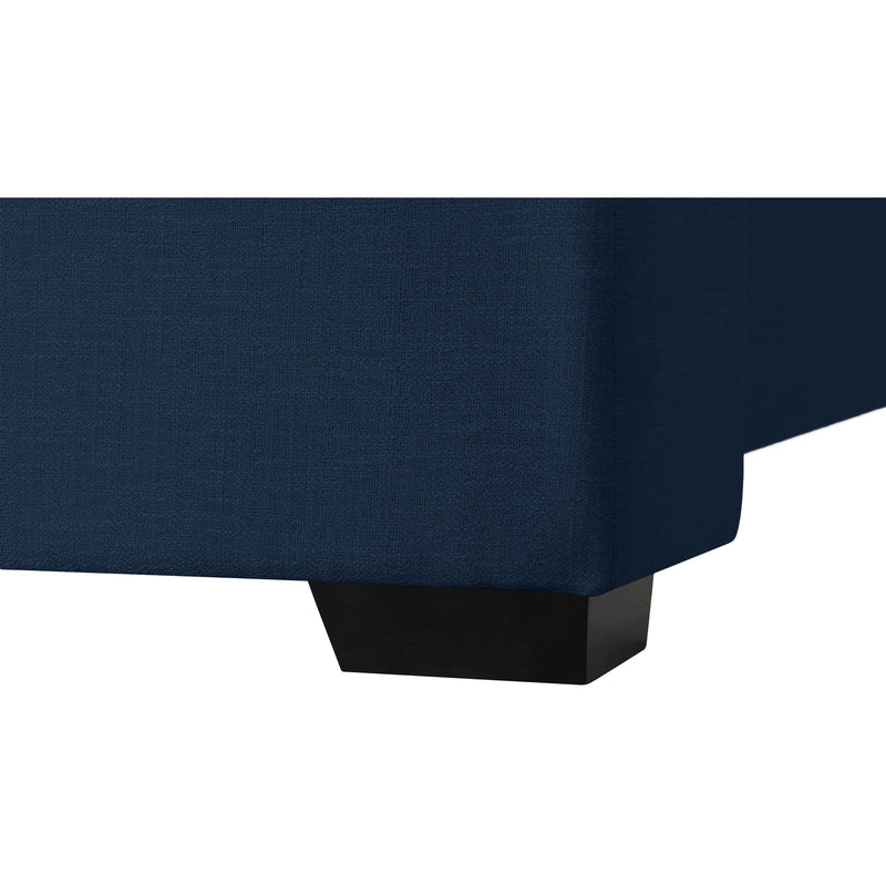 Meridian Oxford Navy Linen Textured Fabric Twin Bed (3 Boxes) IMAGE 7